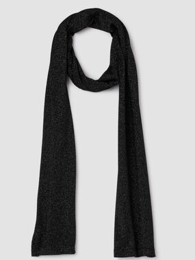 EILEEN FISHER Merino Wool Metallic Black Scarf, NWT
